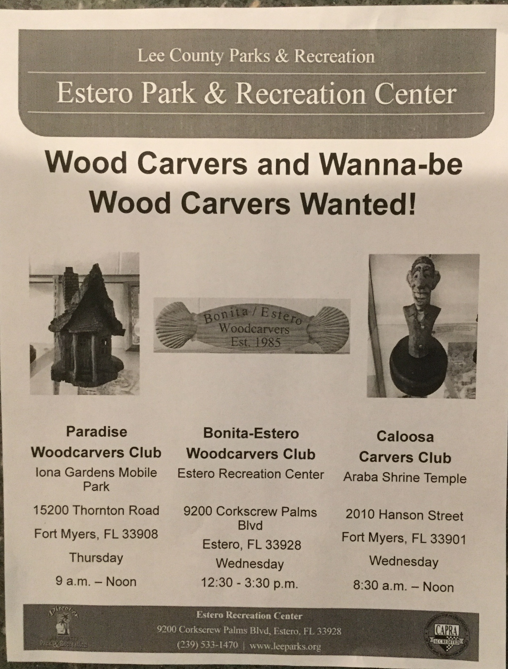 Three woodcarving clubs in the Estero area are looking for new members