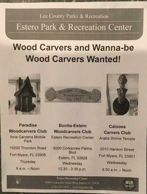 Three woodcarving clubs in the Estero area are looking for new members